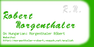 robert morgenthaler business card